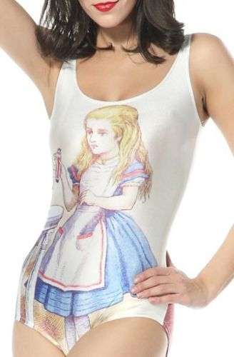 SALE: Alice in Wonderland Leotard Swimming Costume Swimwear Size XS - Small