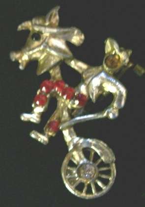 60's Vintage Figurl Brooches - Clown & Jockey