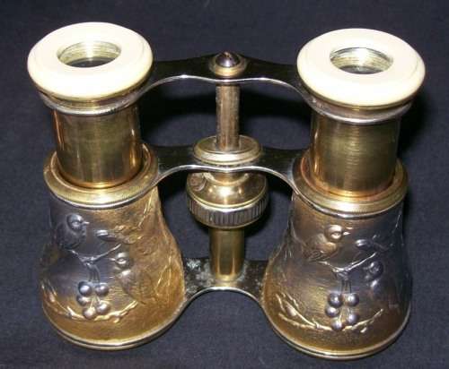 FRENCH OPERA GLASSES Bird and Berry Design WITH CASE