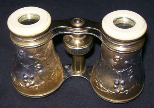 FRENCH OPERA GLASSES Bird and Berry Design WITH CASE