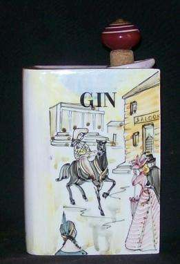 ITALIAN CERAMIC BOOK  GIN-DECANTER