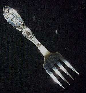 VINTAGE SILVER PLATED CHILD`S FORK