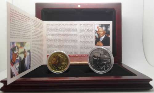 2008 Twin set 1oz gold & 1oz silver Nelson Rolihlahla Mandela 90 years | 900 Minted | R1 Start