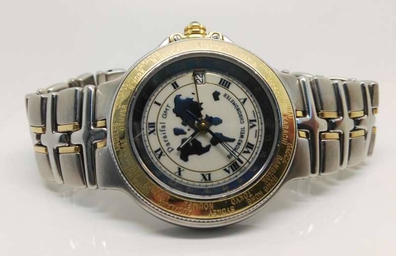 Rare | Raymond Weil | Parsifal GMT | Men's watch | 18ct Gold and Steel | Chronometer Automatic