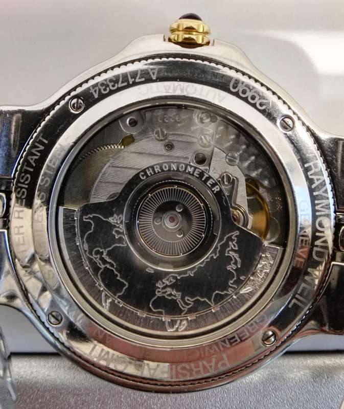 Rare | Raymond Weil | Parsifal GMT | Men's watch | 18ct Gold and Steel | Chronometer Automatic
