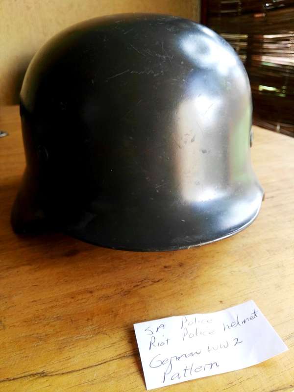 Old SA Riot Police Helmet | German WW2 Pattern | With Leather Inner & Chin Strap