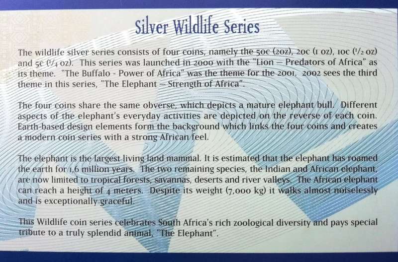2002 | The Elephant | Proof Silver Wildlife Series | Prestige Set | Mintage Only 500 | R1 Start