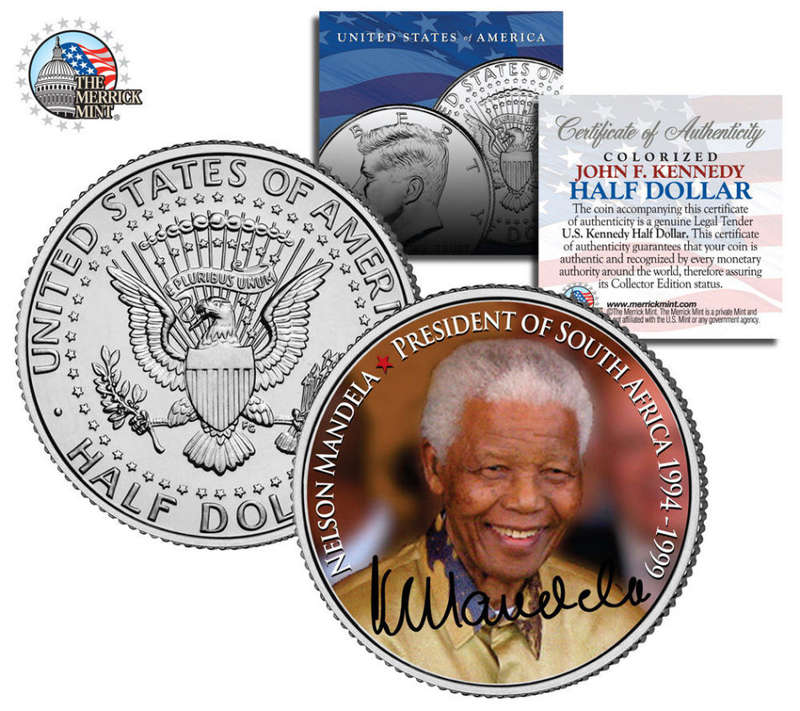 10 x | Nelson Mandela President of SA 94-99 | JFK Half Dollar US Mint | Box & Certificate | R1 Start