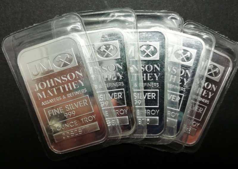 1oz Troy Johnson Matthey | 999 Fine Silver Bars | This low price is per bar to take all 5 | Buy Now