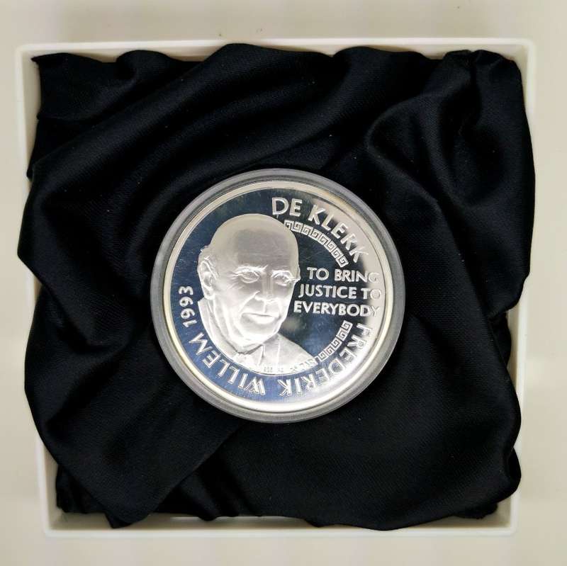 1oz PF | Mandela / De Klerk | A long walk to freedom to bring justice to everybody | Norway Mint Box
