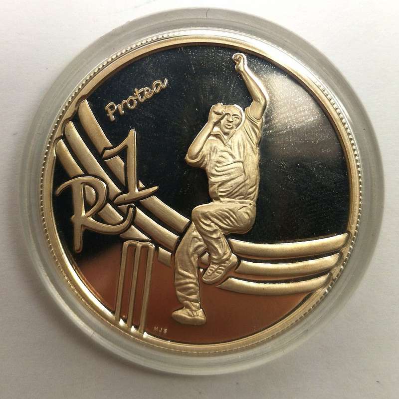 2003 | Proof | Protea Series | Cricket | R1 Sterling Silver | SA Mint Box and COA | Low Mintage 1250