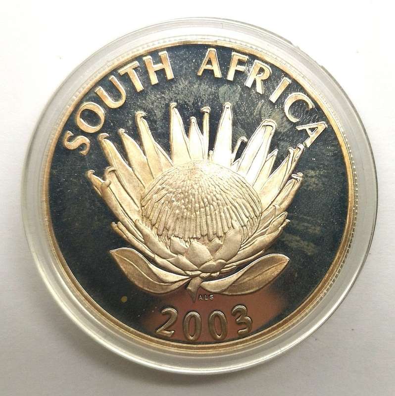 2003 | Proof | Protea Series | Cricket | R1 Sterling Silver | SA Mint Box and COA | Low Mintage 1250