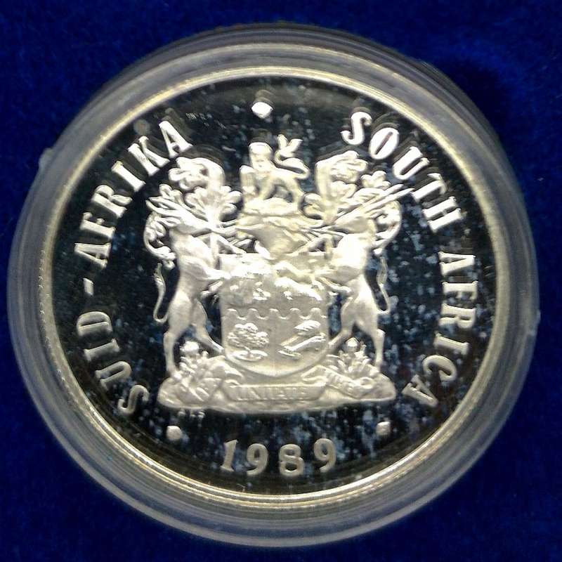 1989 | Proof | R1 Silver | Brown Toning SOLI DEO GLORIA | Encapsulated In SA Mint Box | R1 Start NR