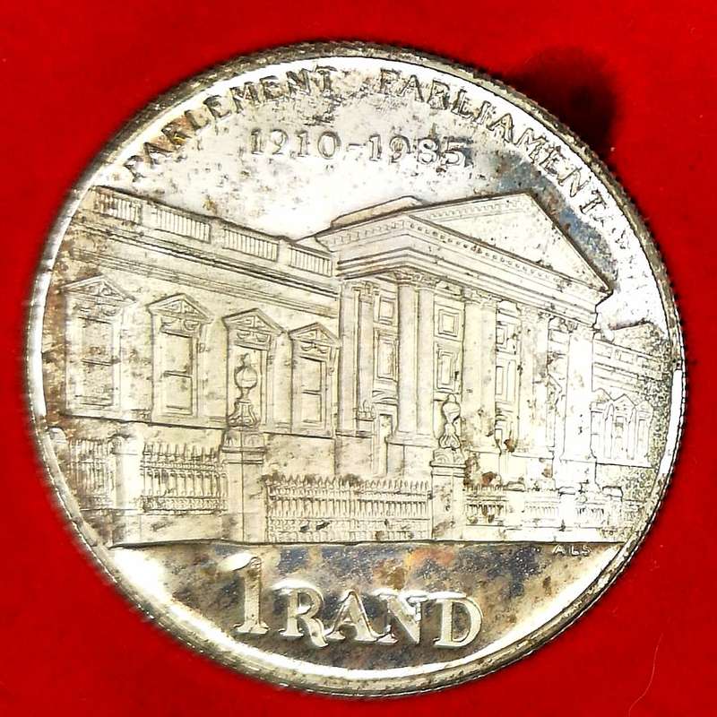 1985 | Proof | R1 | Toning as per images | Parliament | In SA Mint Box | R1 Start Auction NR