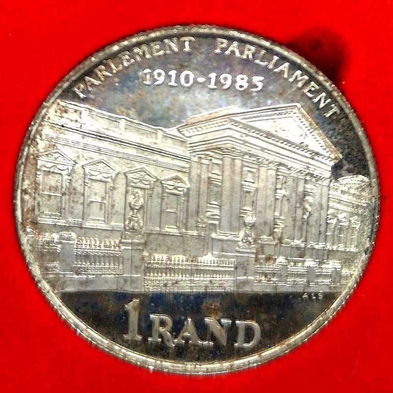 1985 | Proof | R1 | Toning as per images | Parliament | In SA Mint Box | R1 Start Auction NR