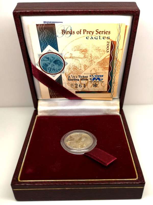 2003 | Proof | 2.5c | Tickey | EAGLES | Birds of Prey Series | Sterling Silver | Mintage only 1989