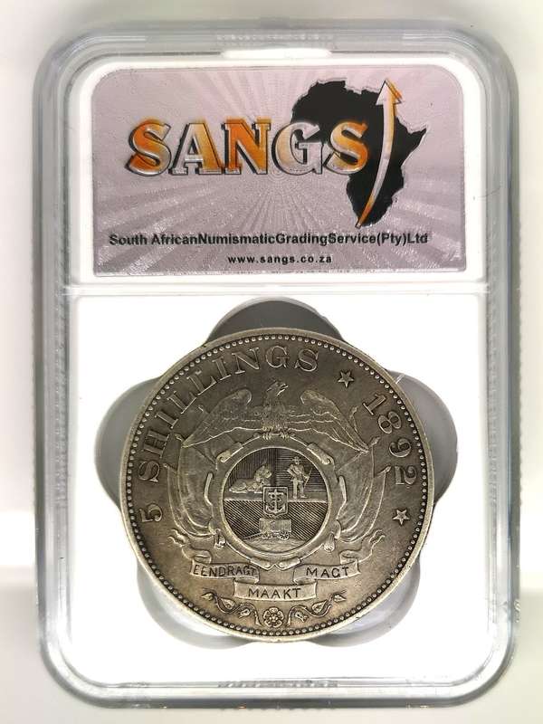 Z.A.R | 1892 | Single Shaft | 5 Shillings | SANGS Graded | XF45 | R1 Start | No Reserve