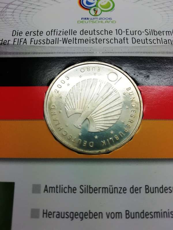 10 Euro | FIFA 2006 World Cup | .925 Silver Coin | 18g | 32.5mm | UNC | Original Postcard | R1 Start