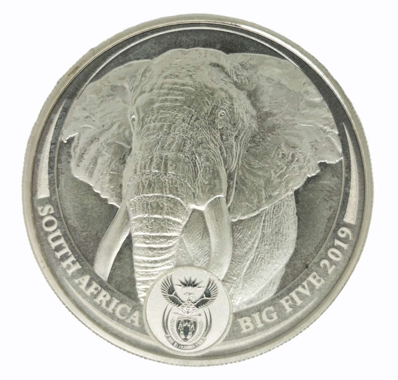 2019 | The Big 5 | Elephant | R5 1 Troy Ounce | Brilliant UNC | Fine Silver | Mintage only 15 000