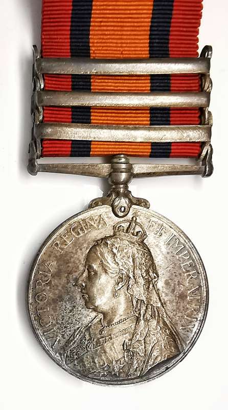 UNC | Full Size | QSA | 3rd Type Medal | 3 Clasps | 602 CPL G. W. Bamber, A.P.O. Corps