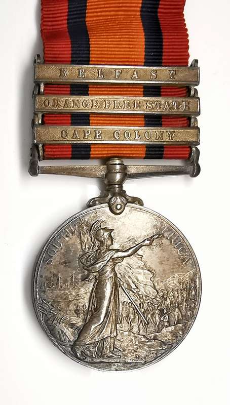 UNC | Full Size | QSA | 3rd Type Medal | 3 Clasps | 602 CPL G. W. Bamber, A.P.O. Corps
