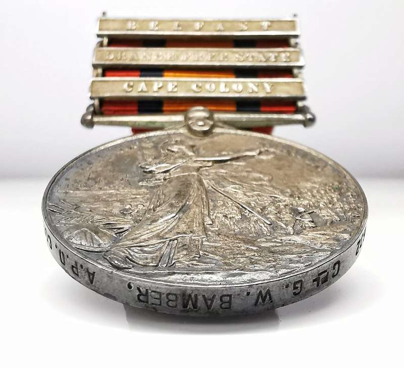 UNC | Full Size | QSA | 3rd Type Medal | 3 Clasps | 602 CPL G. W. Bamber, A.P.O. Corps