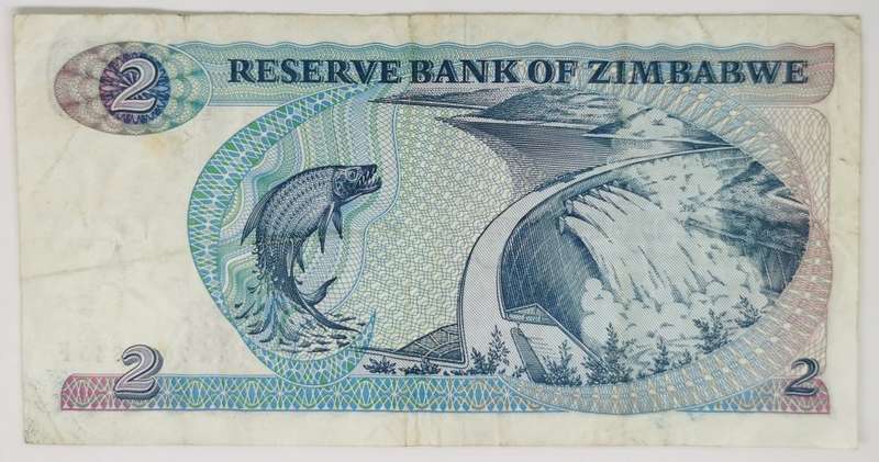 1983 | 2 Dollars | Zimbabwe | 134 x 69 mm | "Chiremba Rocks" Issue | Signature: 2
