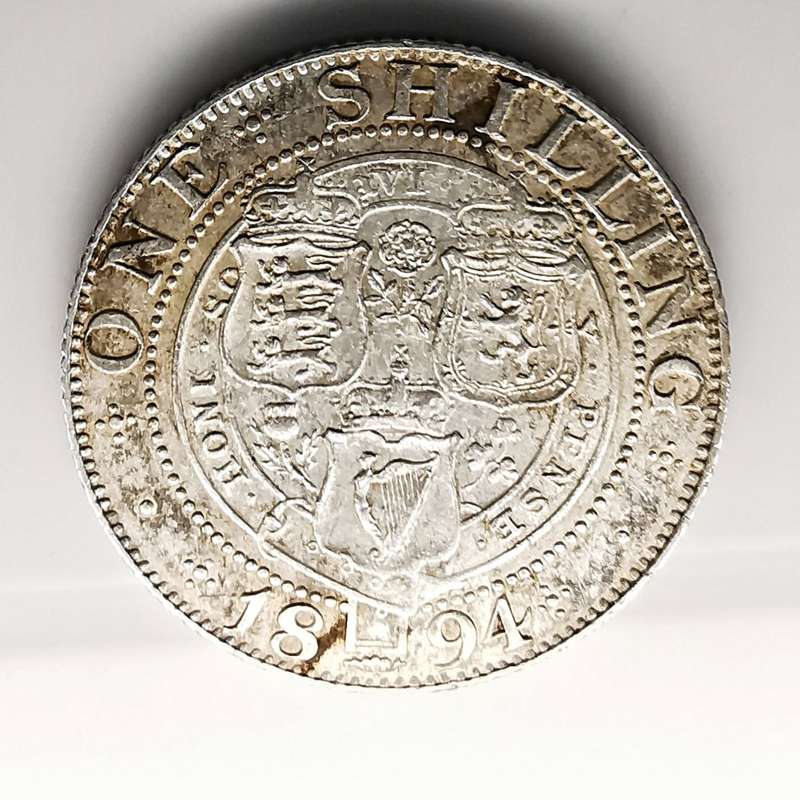 1894 | 1 Shilling | United Kingdom | Victoria | 3rd portrait | Old Head | Silver Coin | 23.5 mm