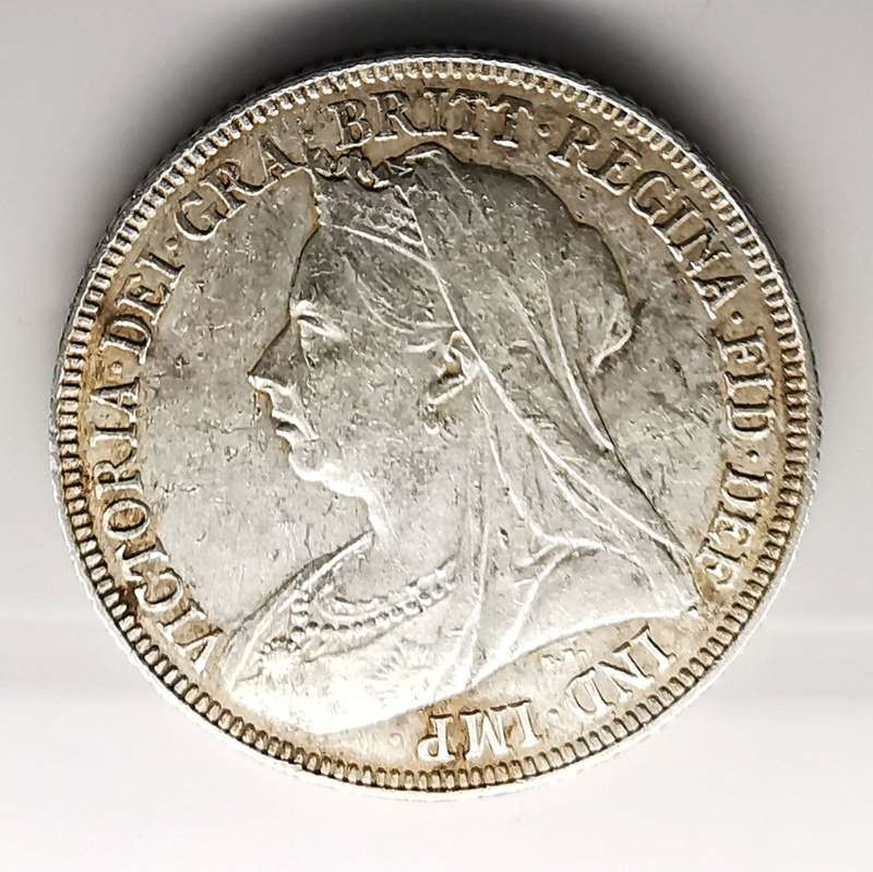 1894 | 1 Shilling | United Kingdom | Victoria | 3rd portrait | Old Head | Silver Coin | 23.5 mm