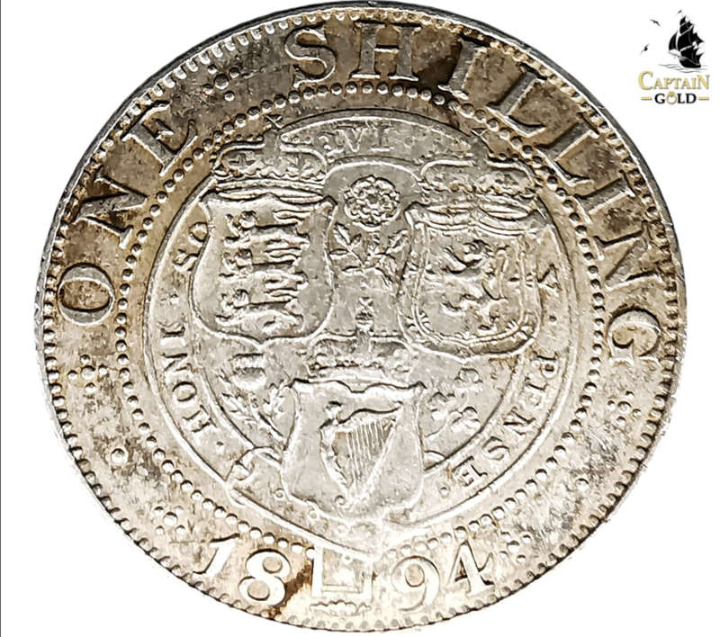 1894 | 1 Shilling | United Kingdom | Victoria | 3rd portrait | Old Head | Silver Coin | 23.5 mm
