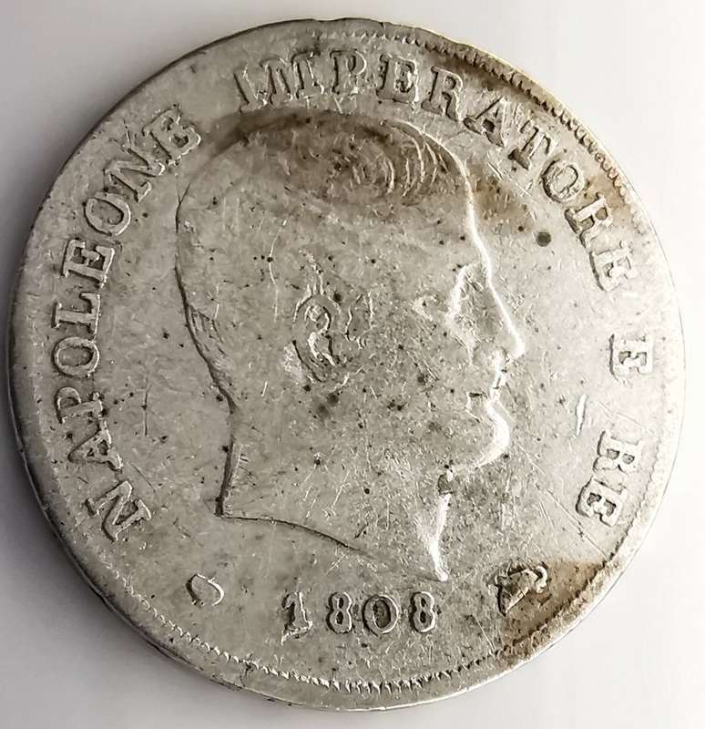 1808 | 15 Soldi | Napoleon I | Italy | 213 Year Old Silver (.900) Coin | 21 mm