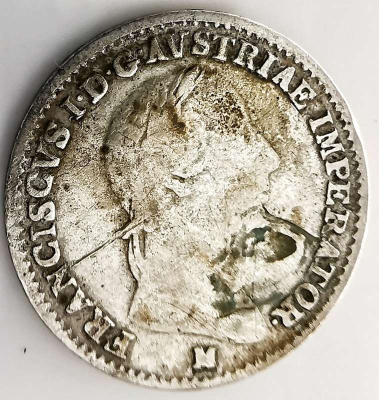 1823 | ¼ Lira | Franz I | Italy | 198 Year Old Silver(.600) Coin | 16mm