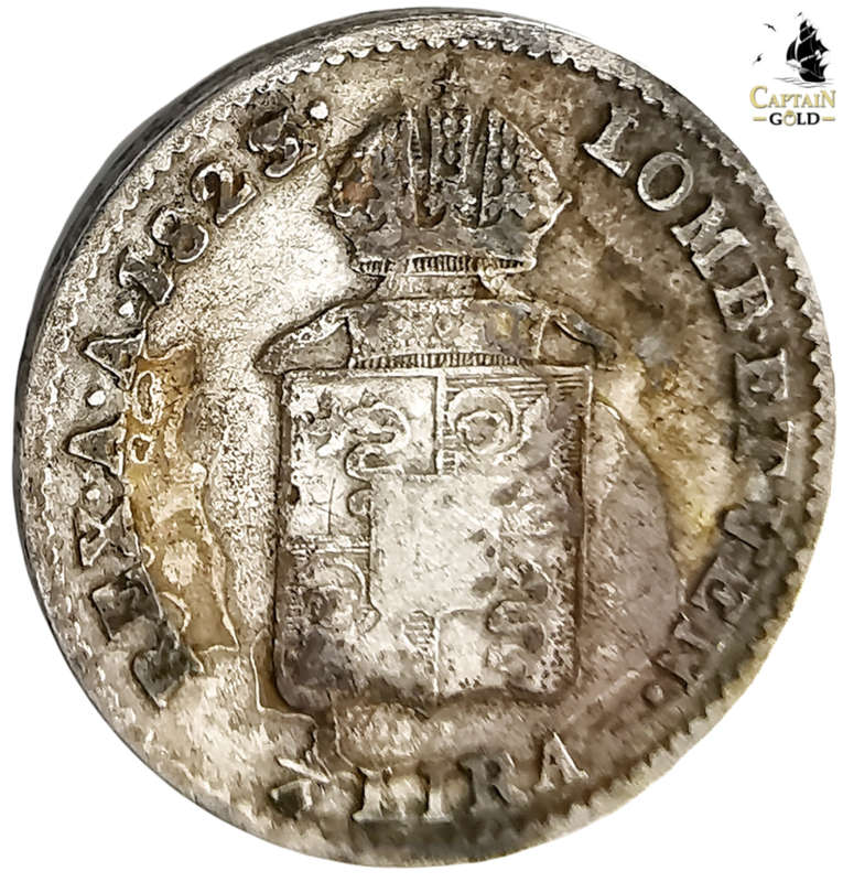 1823 | ¼ Lira | Franz I | Italy | 198 Year Old Silver(.600) Coin | 16mm