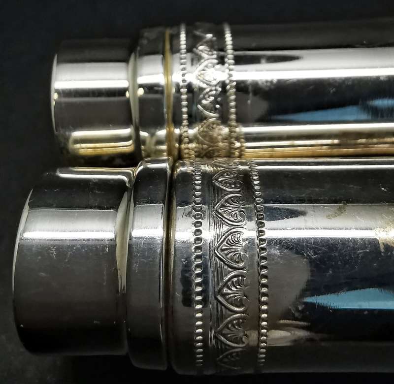 .900 Silver Salt & Pepper Shaker Set | Intricate Detailing on rim of Shakers