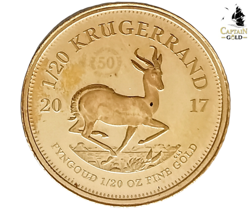 2017 | 1/20 Ounce Krugerrand | 50 Year Anniversary Mint Marked | In Capsule | R1 Start | NR