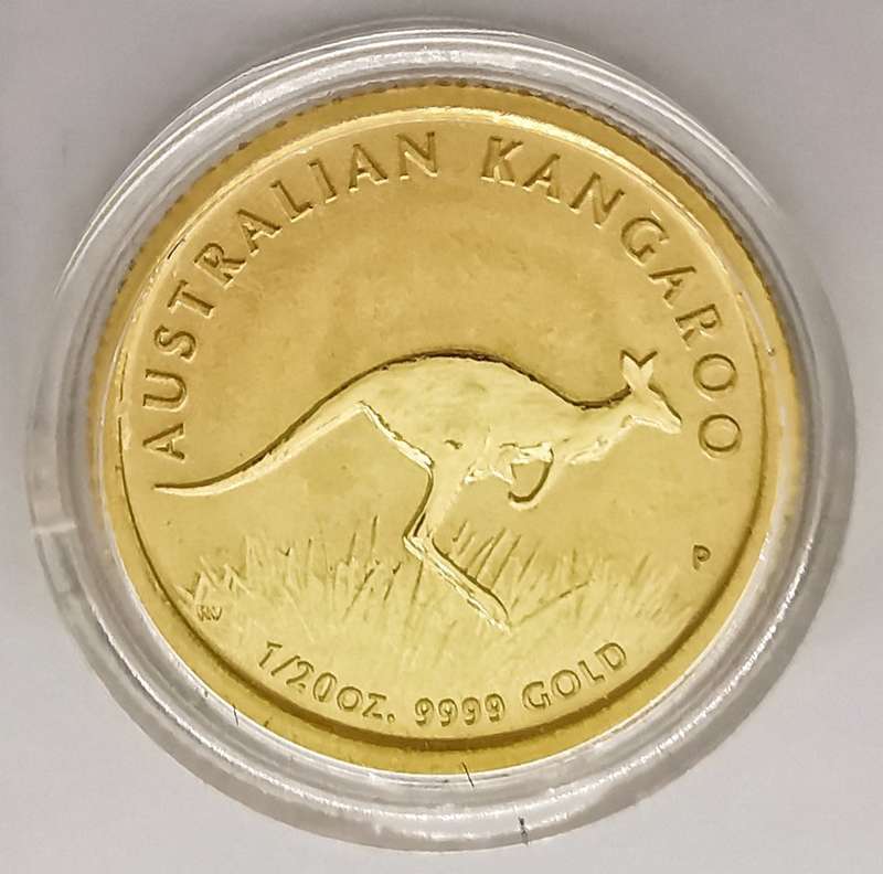 2008 | 1/20 oz | 9999 Fine Gold Coin | Australian Kangaroo | 5 Dollars | In Capsule | R1 Start | NR