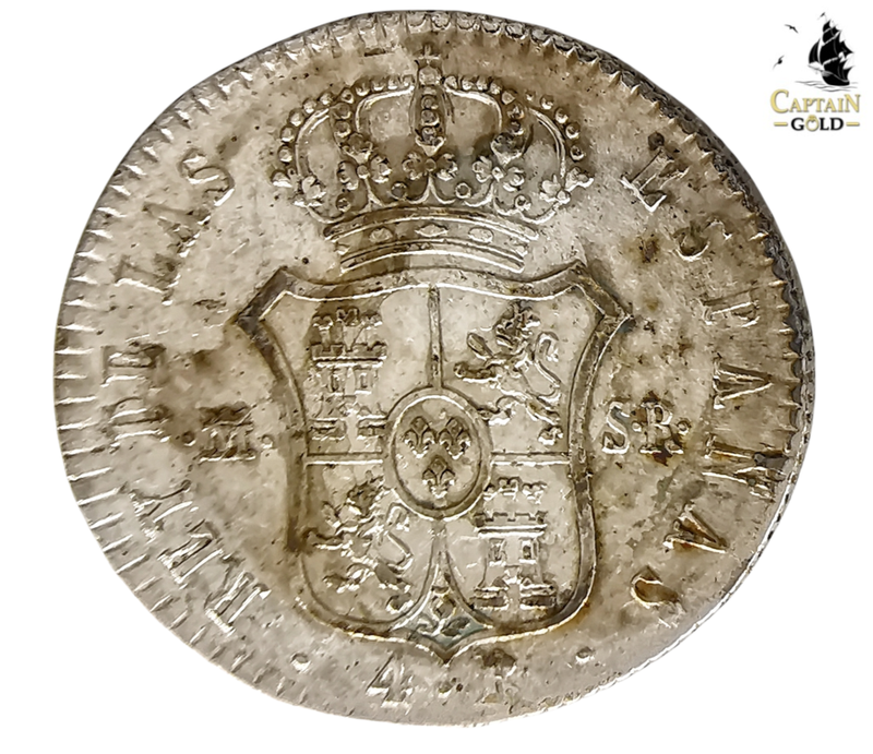 1823 | 4 Reales | Fernando VII | Spain | 26mm Silver (.812) Coin