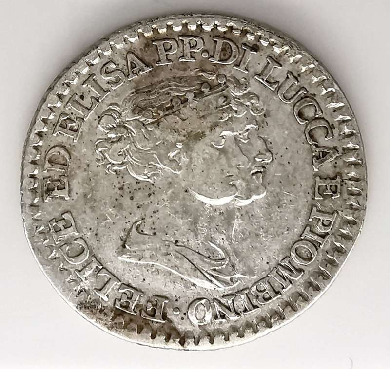 1808 | 1 Franco | Felice | Italian states | 23mm Silver (.900) Coin