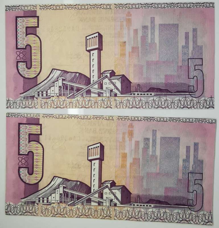 5 Rand Note | Same Series Set | UNC | South Africa | Signature: C. L. Stals