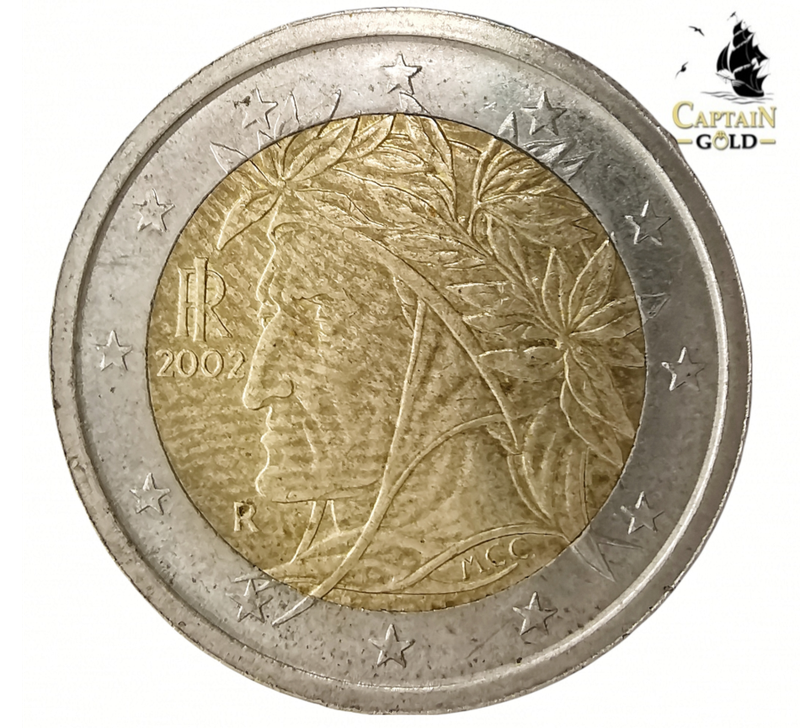 2002 | 2 Euro | Italy | Beatrix | 1st map | 25.75 mm