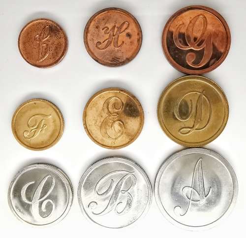 1989 | 1c, 2c, 5c, 10c, 20c, 50c, R1, R2 and R5 | South Africa | Pattern Piece Set
