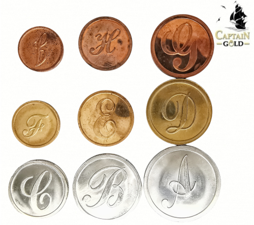 1989 | 1c, 2c, 5c, 10c, 20c, 50c, R1, R2 and R5 | South Africa | Pattern Piece Set