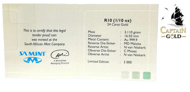 2009 and 2010 | 1/10 oz | 24 Carat Gold | Black And White Rhino Set | Natura Series | SA MINT