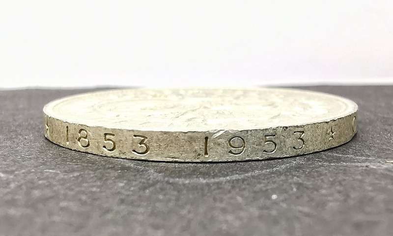 1953 | 1 Crown | Elizabeth II | Cecil Rhodes | 38.5 mm Silver Coin | Zimbabwe