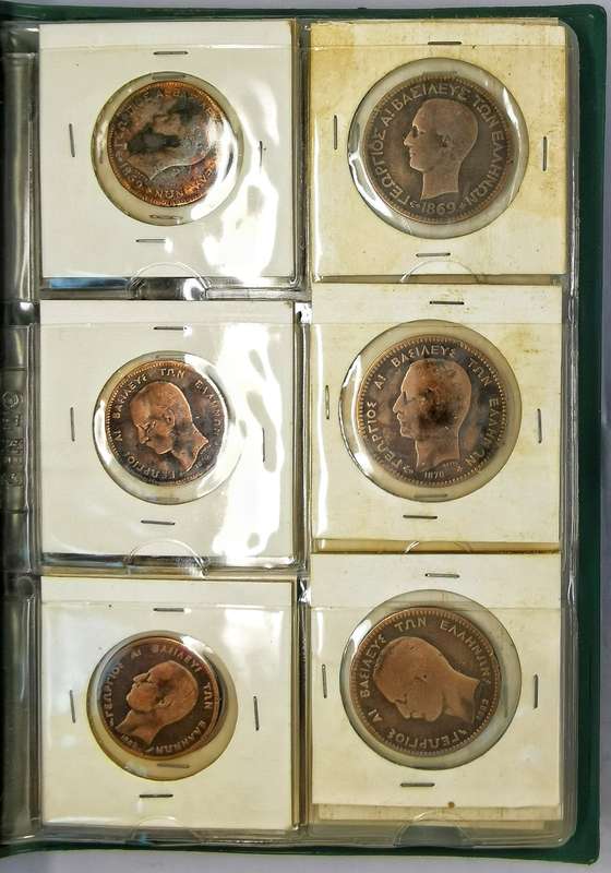 1869 - 1930 | Greece | Lepta Coins | Book Collection