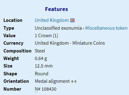 1802 | Set Of 2 small Tokens | Imitation of 1 Crown | Lauer