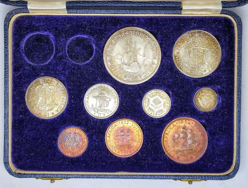 1952 | Proof Set | Excluding Gold Coins | South Africa | Blue Proof Set Box