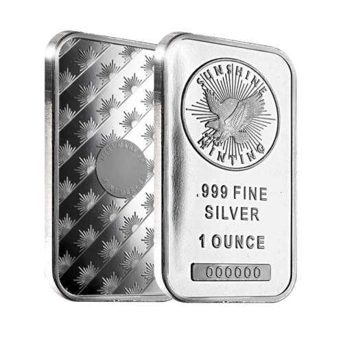 1oz Sunshine Minting BAR | Pure (999) Fine Silver Investment | Encapsulated !!! Buy Now R525 each