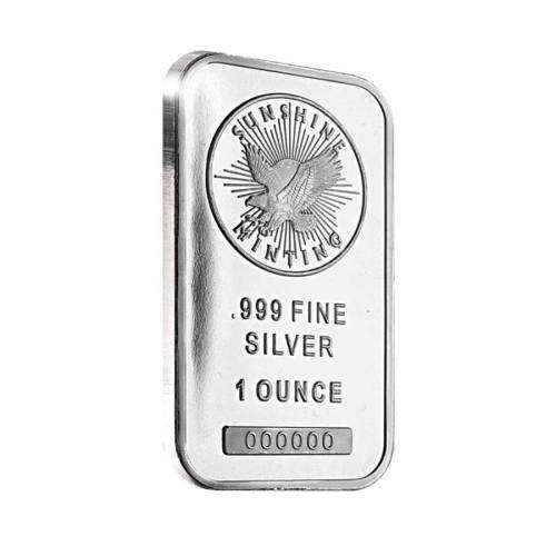1oz Sunshine Minting BAR | Pure (999) Fine Silver Investment | Encapsulated !!! Buy Now R525 each