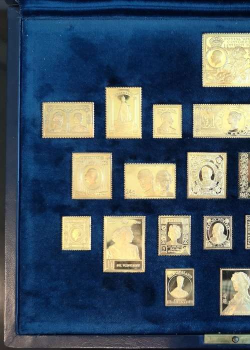 .925 Sterling Silver Gold Plated | Treasures from the Royal Collection | Minted Replica Stamps| 438g